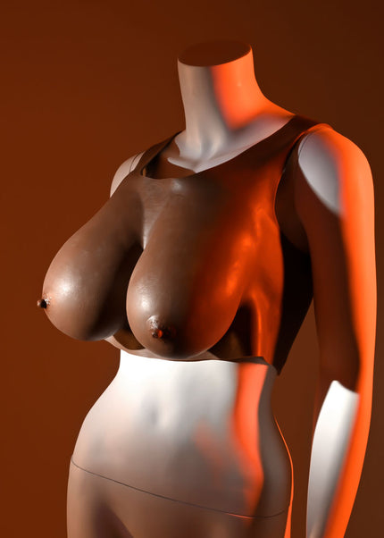 Gender X UNDERGARMENTS - PLATE E-CUP - Dark - Brown Wearable Breasts - E-Cup Size