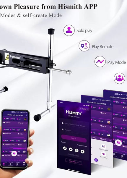 Hismith Premium 4.0 Sex Machine - Mains Powered Sex Machine with App Control and Remote