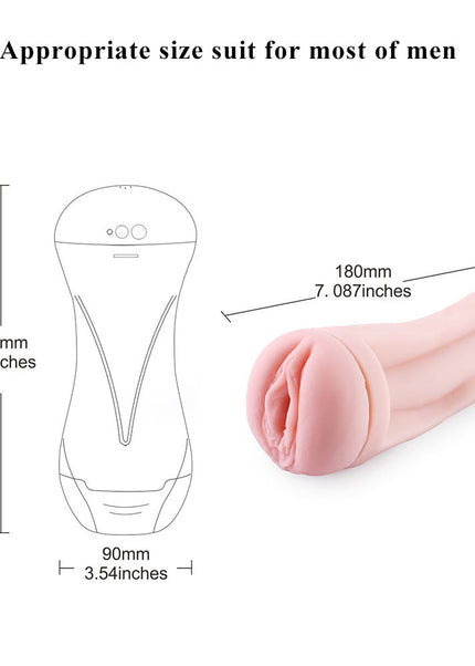 Hismith Vibrating Vagina Stroker Machine Attachment - USB Rechargeable Vibrating Vagina Stroker for Hismith Sex Machines