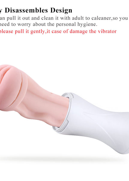 Hismith Vibrating Vagina Stroker Machine Attachment - USB Rechargeable Vibrating Vagina Stroker for Hismith Sex Machines