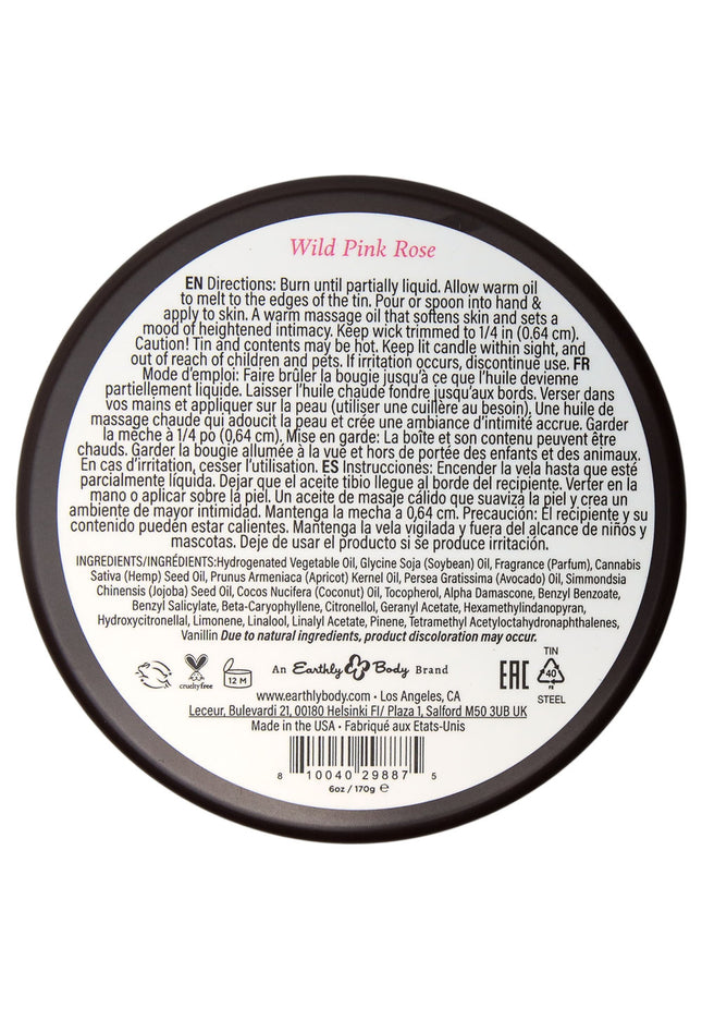 EB Aphrodisiac Massage Candle - Wild Pink Rose - Wild Pink Rose Scented Massage Candle - 170 g