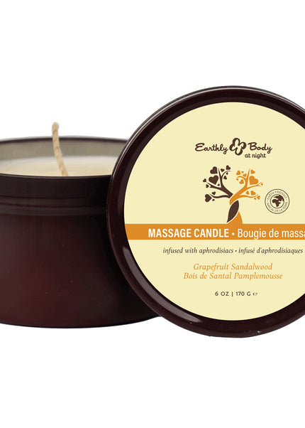 EB Aphrodisiac Massage Candle - Grapefruit Sandalwood - Grapefruit Sandalwood Scented Massage Candle - 170 g