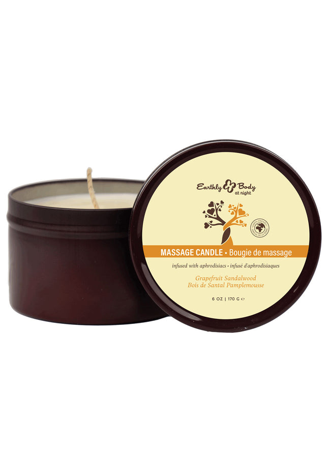 EB Aphrodisiac Massage Candle - Grapefruit Sandalwood - Grapefruit Sandalwood Scented Massage Candle - 170 g