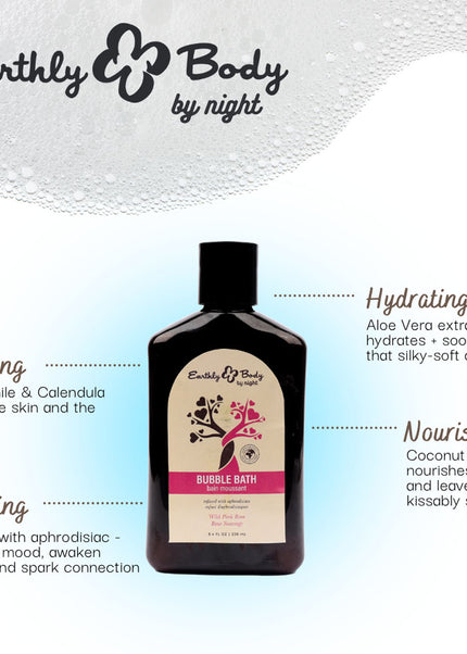 EB Hemp Seed Bubble Bath WILD PINK ROSE - 250 ml - Wild Pink Rose Scented Bubble Bath  - 250 ml Bottle