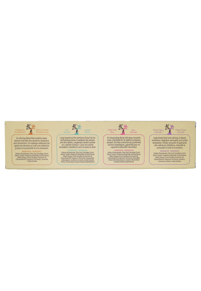 EB Aphrodisiac Bath Fizzers - Scented Bath Bombs - Set of 4 Scents