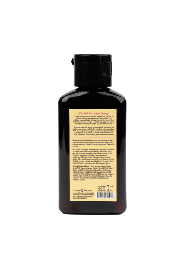 EB Hemp Seed Massage Oil WILD PINK ROSE - 60 ml - Wild Pink Rose Scented Massage Oil - 60 ml Bottle