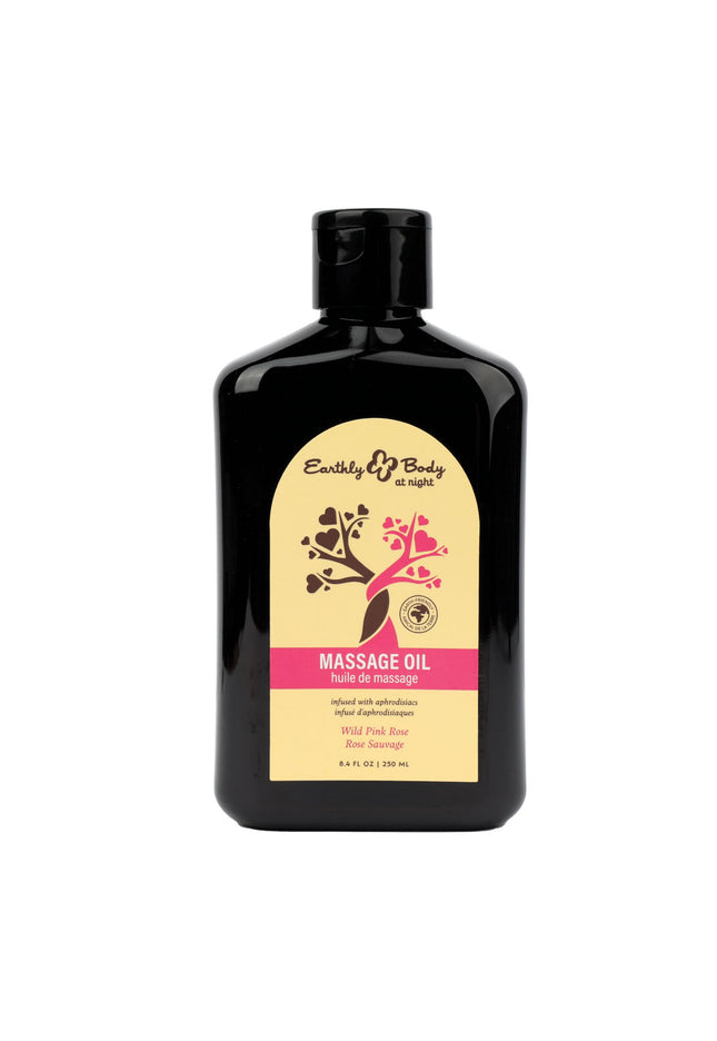 EB Hemp Seed Massage Oil WILD PINK ROSE - 250 ml - Wild Pink Rose Scented Massage Oil - 250 ml Bottle