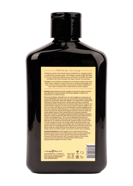 EB Hemp Seed Massage Oil WILD PINK ROSE - 250 ml - Wild Pink Rose Scented Massage Oil - 250 ml Bottle