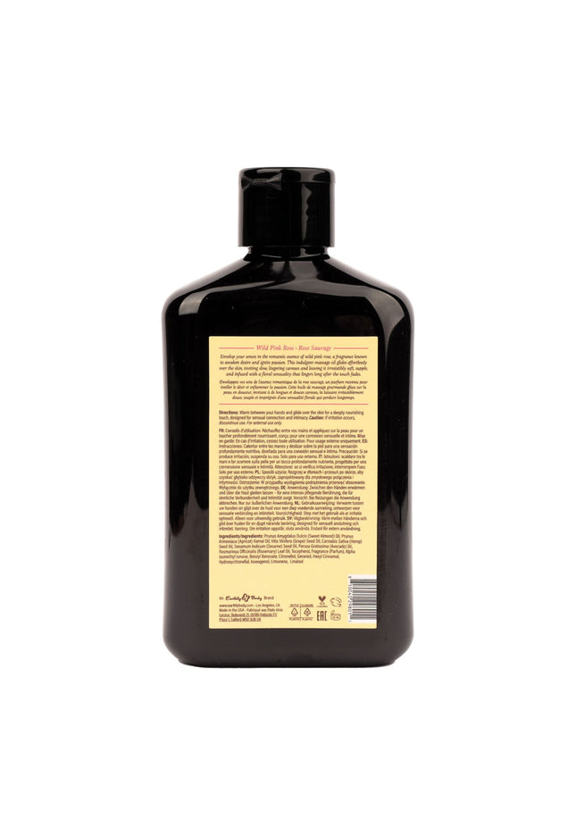 EB Hemp Seed Massage Oil WILD PINK ROSE - 250 ml - Wild Pink Rose Scented Massage Oil - 250 ml Bottle