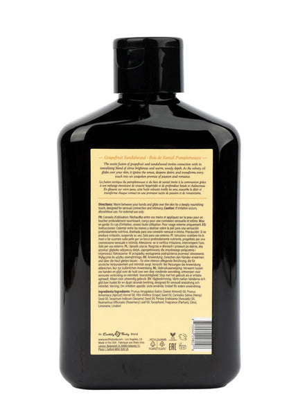 EB Hemp Seed Massage Oil GRAPEFRUIT SANDALWOOD - 250 ml - Grapefruit Sandalwood Scented Massage Oil - 250 ml Bottle