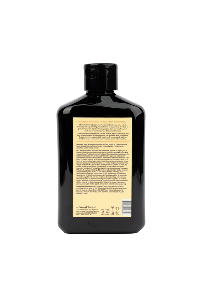 EB Hemp Seed Massage Oil GRAPEFRUIT SANDALWOOD - 250 ml - Grapefruit Sandalwood Scented Massage Oil - 250 ml Bottle