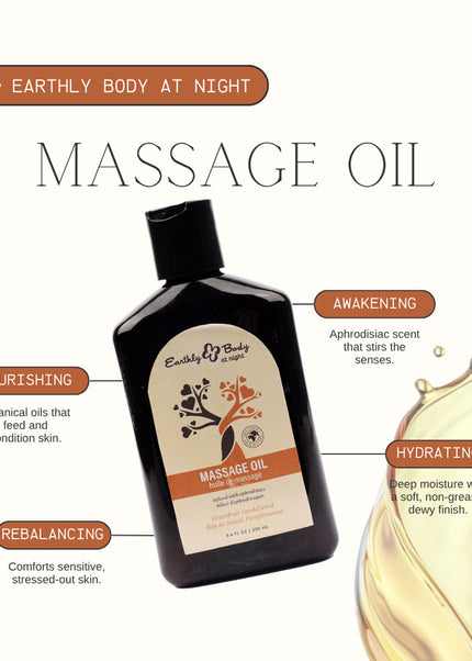 EB Hemp Seed Massage Oil GRAPEFRUIT SANDALWOOD - 250 ml - Grapefruit Sandalwood Scented Massage Oil - 250 ml Bottle
