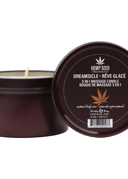 Hemp Seed 3-In-1 Massage Candle - Dreamsicle (Tangerine & Plum) - 170 g