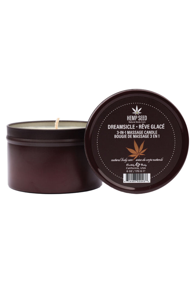 Hemp Seed 3-In-1 Massage Candle - Dreamsicle (Tangerine & Plum) - 170 g