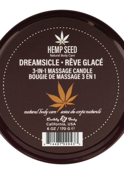 Hemp Seed 3-In-1 Massage Candle - Dreamsicle (Tangerine & Plum) - 170 g