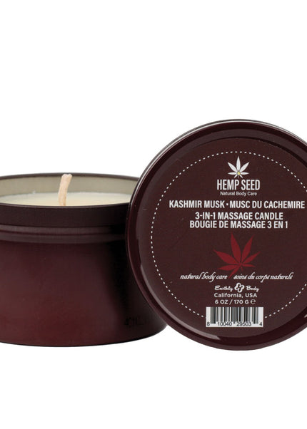 Hemp Seed 3-In-1 Massage Candle - Kashmir Musk (Brandy