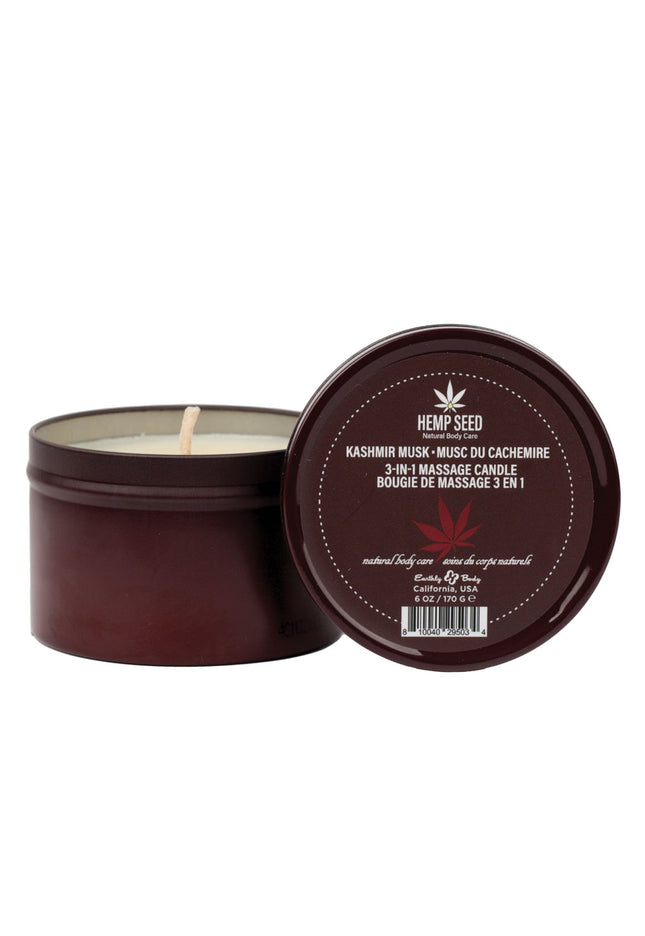 Hemp Seed 3-In-1 Massage Candle - Kashmir Musk (Brandy