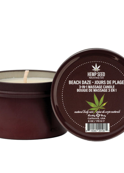 Hemp Seed 3-In-1 Massage Candle - Beach Daze (Coconut & Pineapple) Scented - 170 g