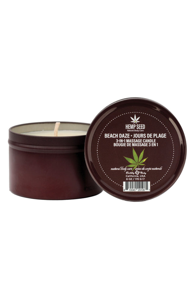 Hemp Seed 3-In-1 Massage Candle - Beach Daze (Coconut & Pineapple) Scented - 170 g