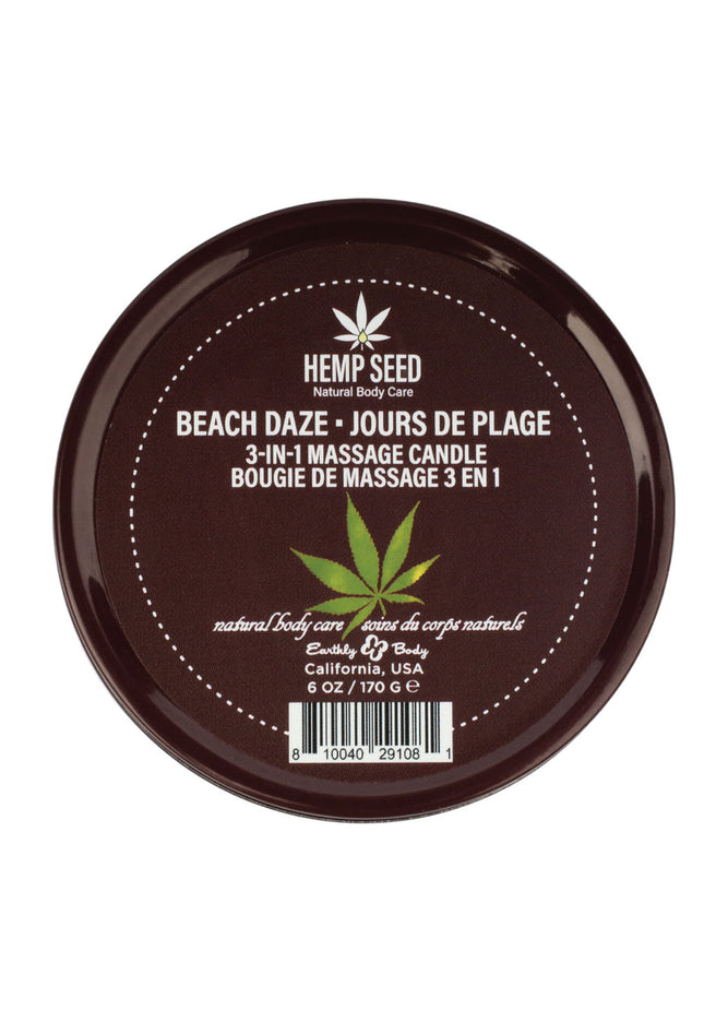 Hemp Seed 3-In-1 Massage Candle - Beach Daze (Coconut & Pineapple) Scented - 170 g