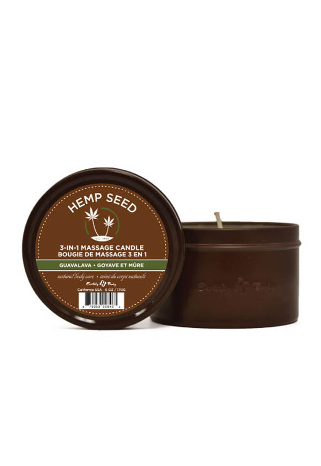Hemp Seed 3-In-1 Massage Candle - Guavalava (Guava & Blackberry) - 170 g