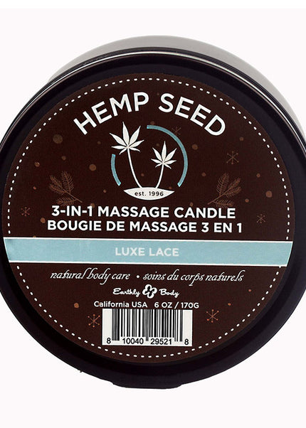 Hemp Seed 3-In-1 Massage Candle - Luxe Lace - Luxe Lace (Magnolia Blossom, Bergamont & Sandalwood) - 170 g