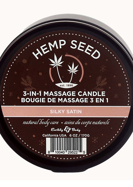Hemp Seed 3-In-1 Massage Candle - Silky Satin - Silky Satin (Crushed Clove, Peppermint Candies & Vanilla Bean) - 170 g