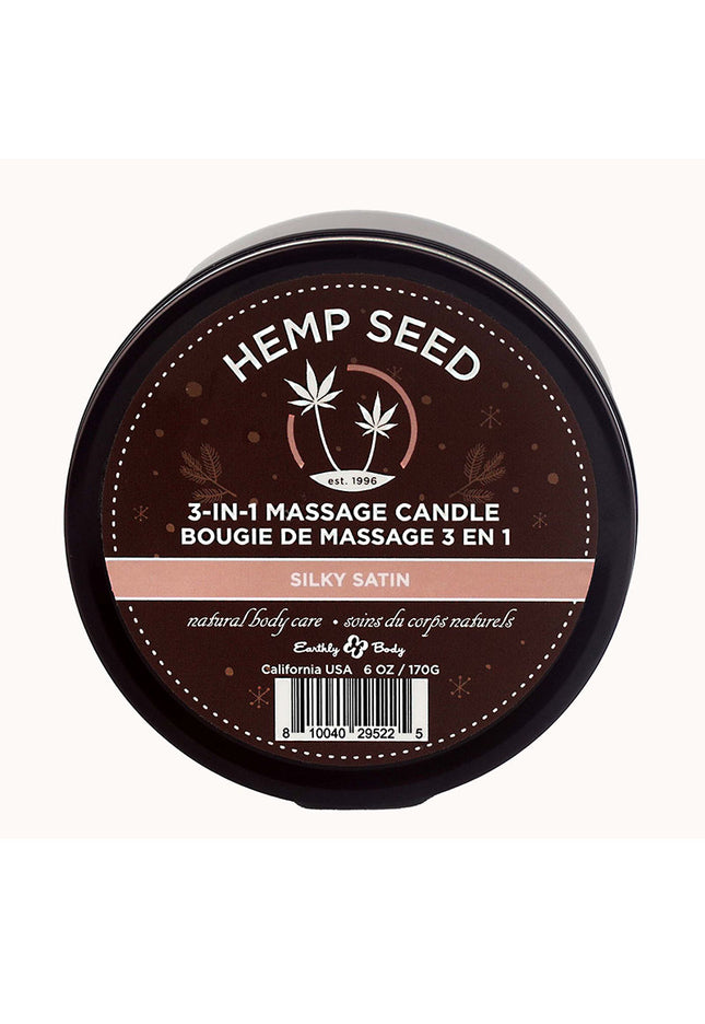 Hemp Seed 3-In-1 Massage Candle - Silky Satin - Silky Satin (Crushed Clove, Peppermint Candies & Vanilla Bean) - 170 g