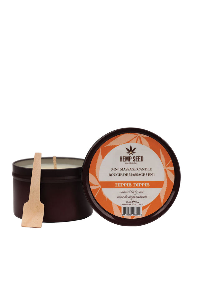 Hemp Seed 3-In-1 Massage Candle - Hippie Dippie (Toasted Coconut