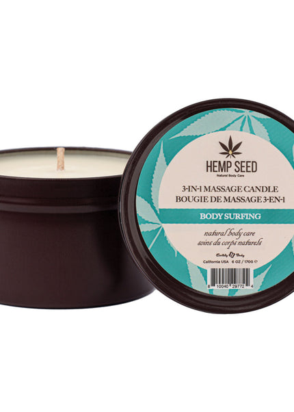 Hemp Seed 3-In-1 Massage Candle - Body Surfing (Aquatic Notes
