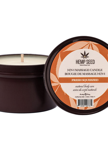 Hemp Seed 3-In-1 Massage Candle - Fresh Squeezed (Bitter Orange