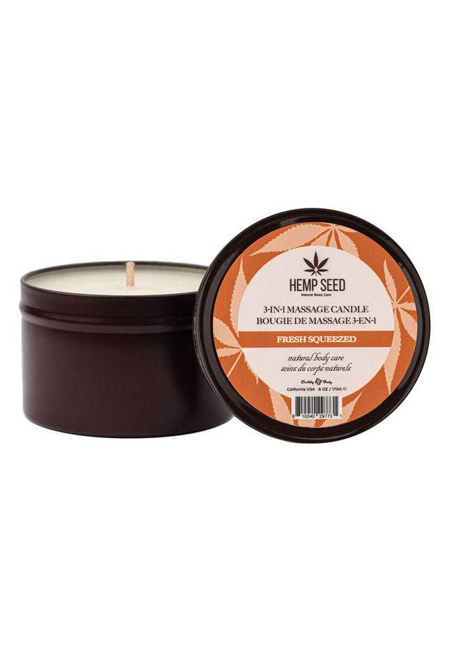 Hemp Seed 3-In-1 Massage Candle - Fresh Squeezed (Bitter Orange