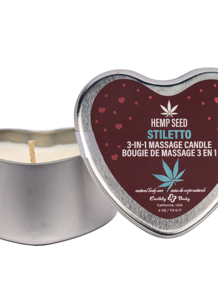 EB Hemp Seed 3 in 1 Massage Heart Candle - Stiletto - Stiletto (Flowering Sage