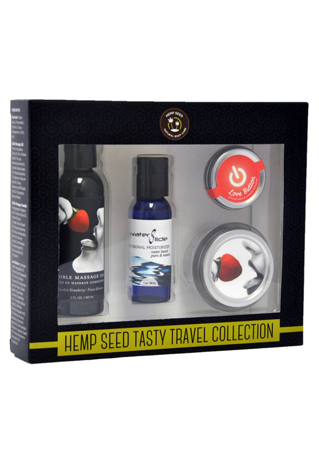 Hemp Seed Tasty Travel Collection - Strawberry Scented Lotion Kit - 4 Piece Set