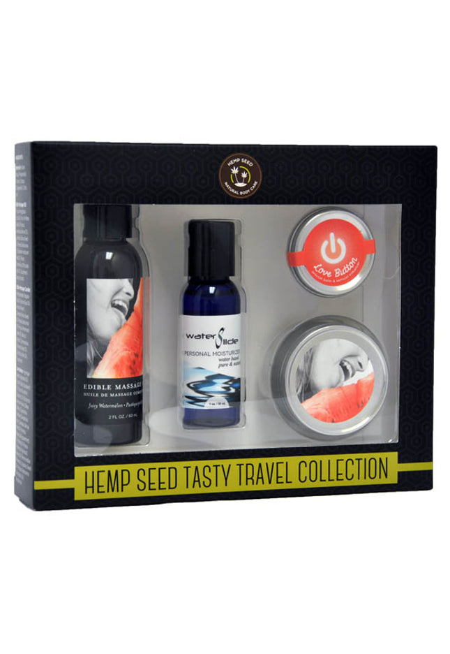 Hemp Seed Tasty Travel Collection - Watermelon Scented Lotion Kit - 4 Piece Set