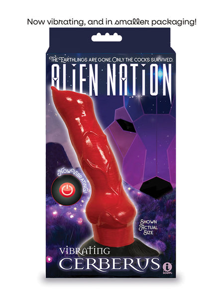 Alien Nation - Cerberus Vibrating - Red 20.3 cm Vibrating Canine Fantasy Dong