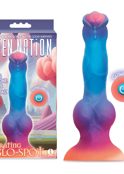 Alien Nation - Glo-Spot - Glow In Dark Coloured 21.6 cm USB Rechargeable Vibrating Fantasy Dong