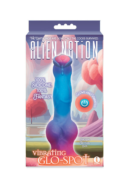 Alien Nation - Glo-Spot - Glow In Dark Coloured 21.6 cm USB Rechargeable Vibrating Fantasy Dong