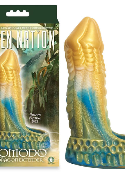 Alien Nation - Komodo - Blue/Gold 16.5 cm Penis Extender Fantasy Sleeve