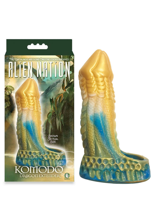 Alien Nation - Komodo - Blue/Gold 16.5 cm Penis Extender Fantasy Sleeve