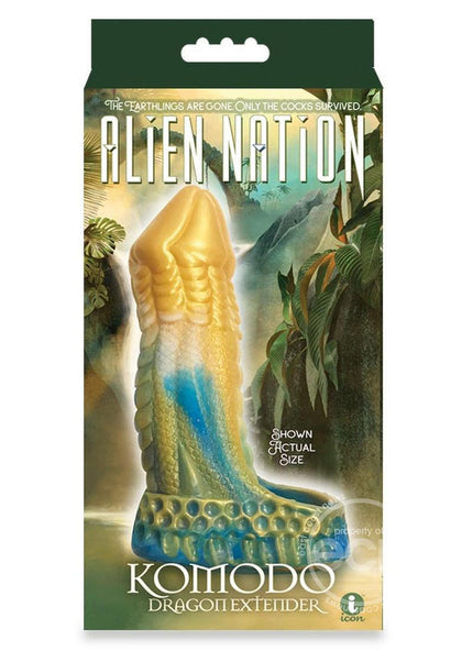 Alien Nation - Komodo - Blue/Gold 16.5 cm Penis Extender Fantasy Sleeve