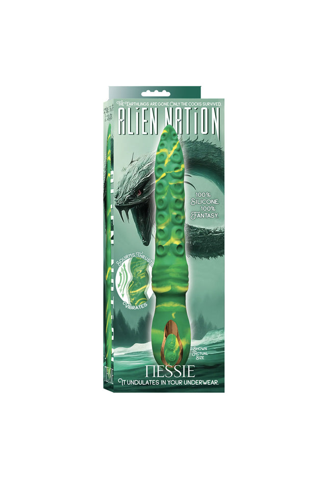 Alien Nation - Nessie - Green/Yellow USB Rechargeable Squirming Fantasy Tentacle Vibrator