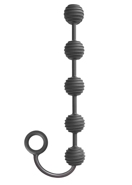 S-Drops Silicone Anal Beads - Black Anal Beads