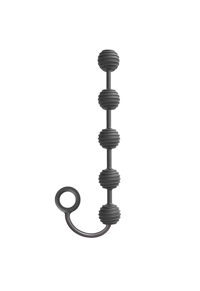 S-Drops Silicone Anal Beads - Black Anal Beads