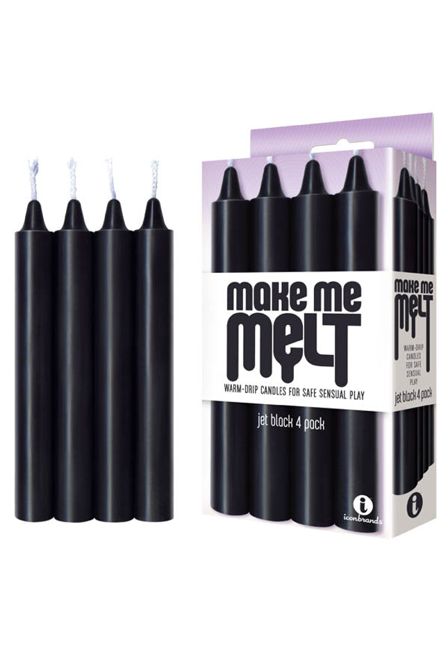 Make Me Melt Drip Candles - Jet Black Drip Candles - 4 Pack