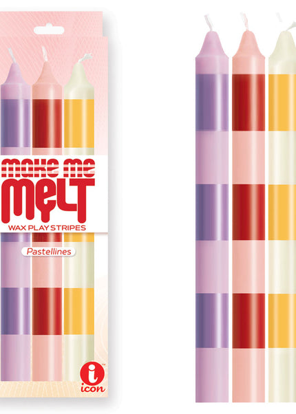 The 9's Make Me Melt Drip Candle 3-Pk - Pastellines - Pastel Coloured Drip Candles - 3 Pack