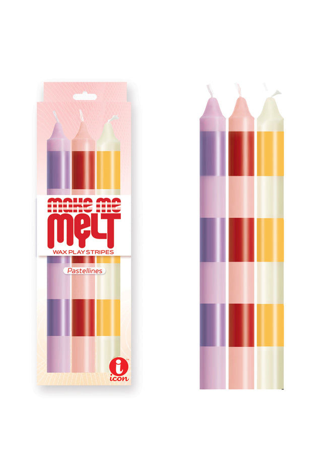 The 9's Make Me Melt Drip Candle 3-Pk - Pastellines - Pastel Coloured Drip Candles - 3 Pack
