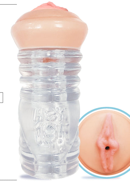 Hey 19! Leah Gotti - Flesh/Clear Teen Vagina Stroker