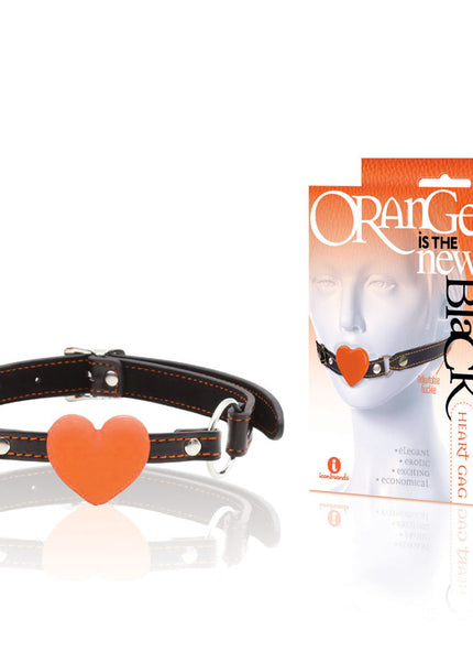 The 9's Orange Is The New Black, Heart Gag - Black/Orange Mouth Restraint
