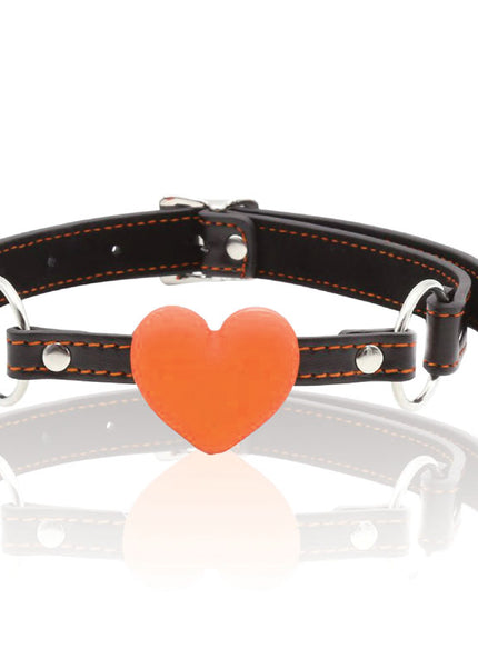 The 9's Orange Is The New Black, Heart Gag - Black/Orange Mouth Restraint